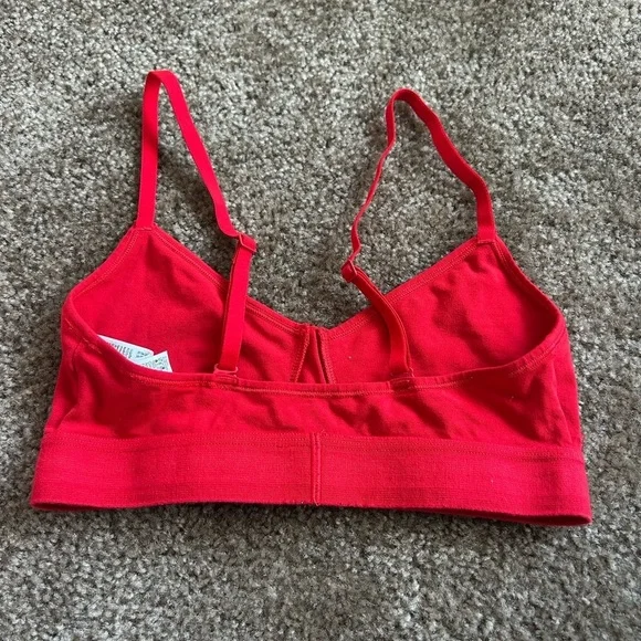 Calvin Klein monogram underlined triangle bralette in manic red - Picture 6 of 6